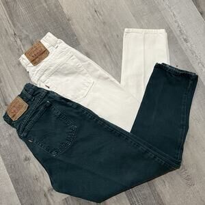 VTG Levis 551 Womens Denim Jeans Bundle 90s White/Green 10 Med Relaxed Tapered